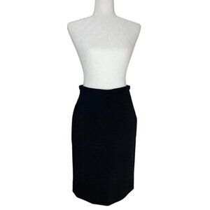 Valentino Women’s‎ Black Quiet Luxury Boss Pencil Career Skirt W26